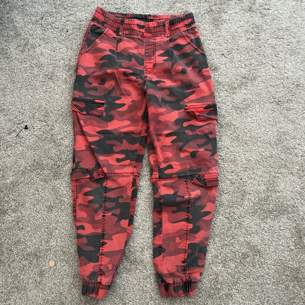 VIP Red and Black Camouflage Joggers